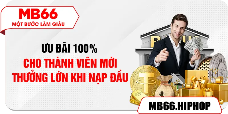 Ưu đãi 100% cho thành viên mới – Thưởng lớn khi nạp đầu
